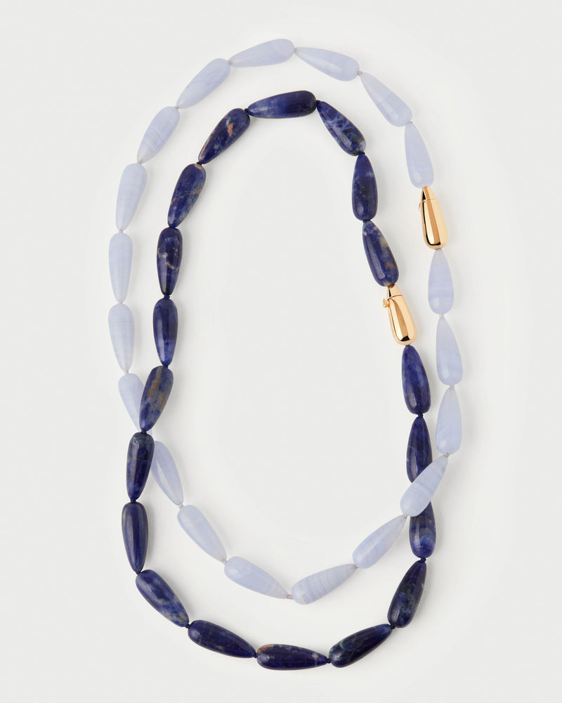 Blue agate Drop necklace - 
  
    Sterling Silver / 18K Gold plating
  
