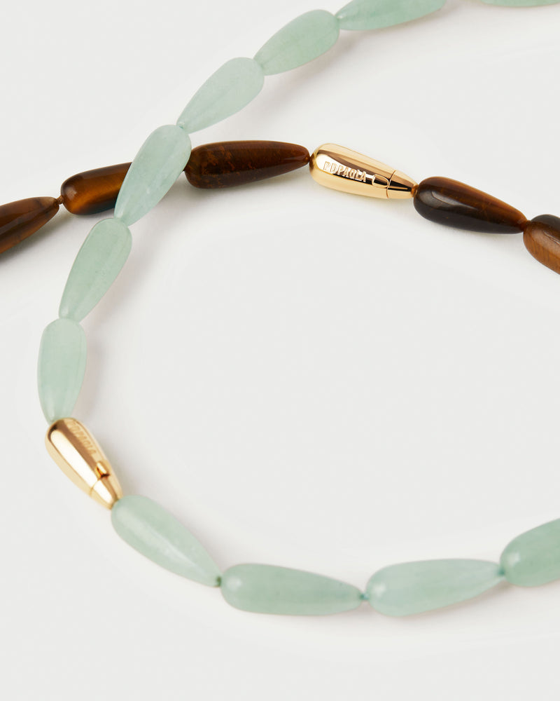 Tiger Eye Drop necklace - 
  
    Sterling Silver / 18K Gold plating
  
