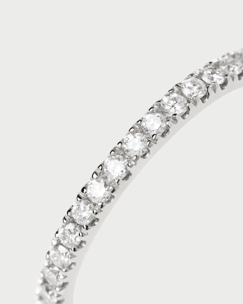 Diamonds and White Gold Eternity Medium Ring - 
  
    18K White gold / Rhodium silver plating
  
