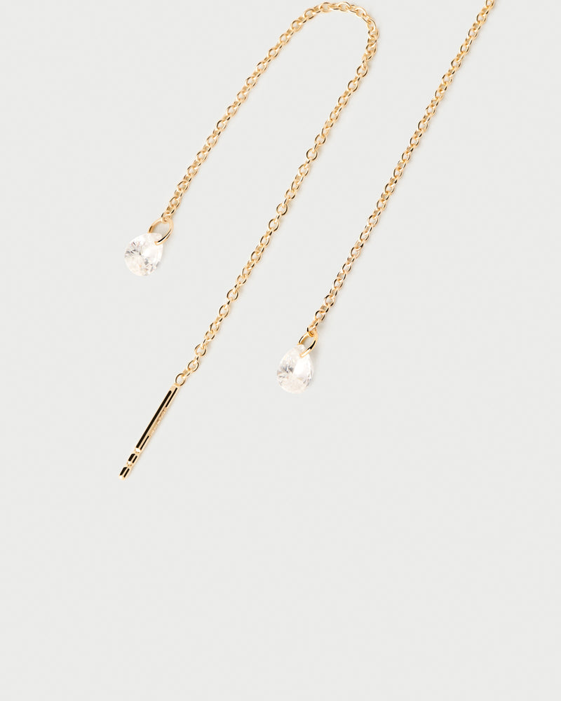 Waterfall drop Earrings - 
  
    Sterling Silver / 18K Gold plating
  
