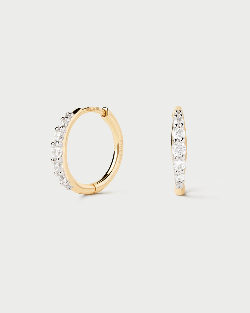 Diamonds And Gold Estella Mini Hoops - 
  
    18K Gold
  
