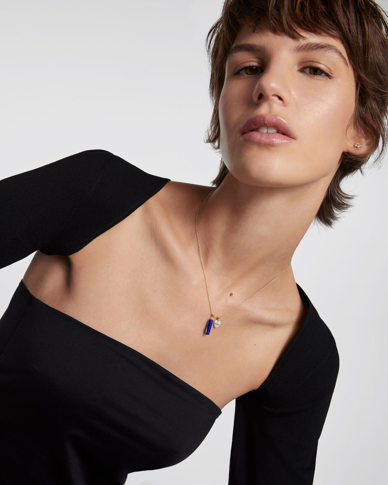 Lapis Lazuli Charm - 
  
    Sterling Silver / 18K Gold plating
  
