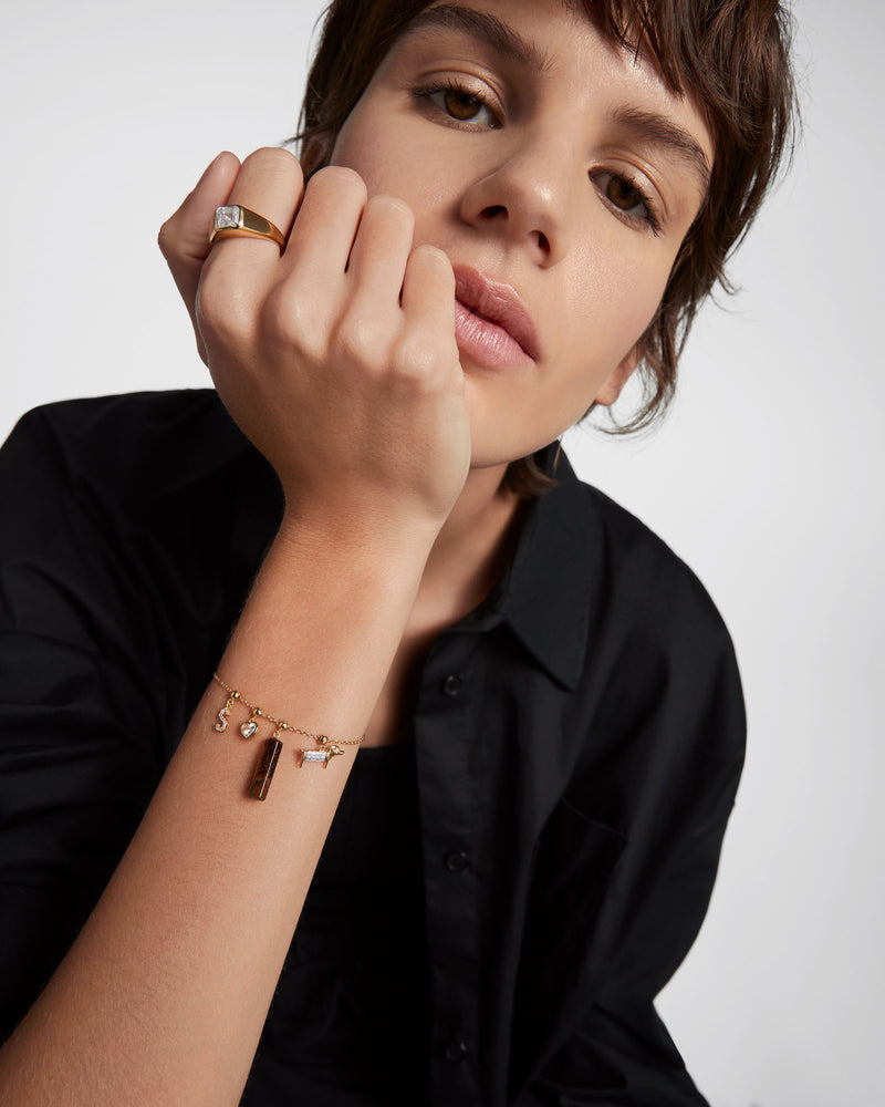 Letter S Charm - 
  
    Sterling Silver / 18K Gold plating
  
