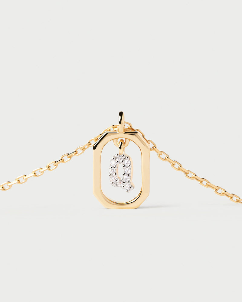 Mini Letter Q Necklace - 
  
    Sterling Silver / 18K Gold plating
  

