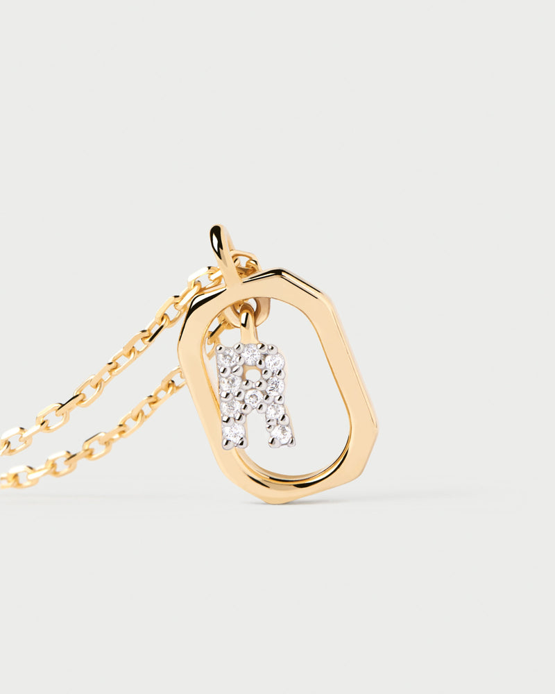 Mini Letter R Necklace - 
  
    Sterling Silver / 18K Gold plating
  

