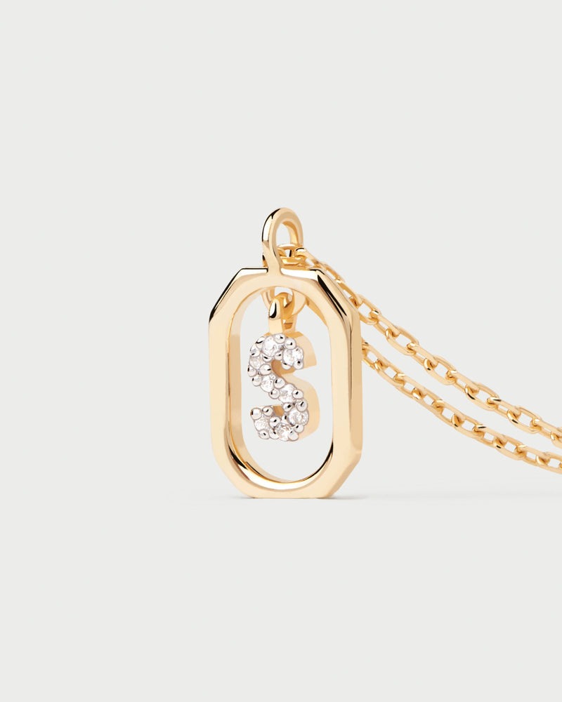 Mini Letter S Necklace - 
  
    Sterling Silver / 18K Gold plating
  
