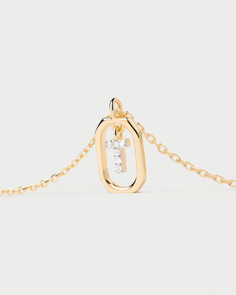 Mini Letter T Necklace - 
  
    Sterling Silver / 18K Gold plating
  
