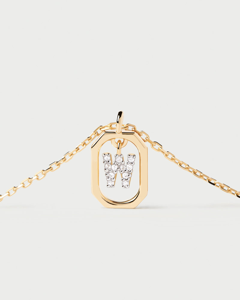Mini Letter W Necklace - 
  
    Sterling Silver / 18K Gold plating
  
