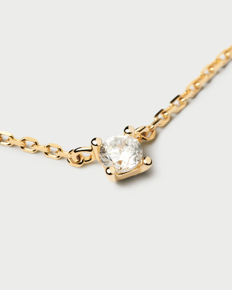 Diamonds and Gold Solitaire Mini Necklace - 
  
    18K Gold
  
