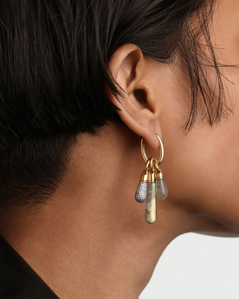 Labradorite Drop Pendant - 
  
    Sterling Silver / 18K Gold plating
  
