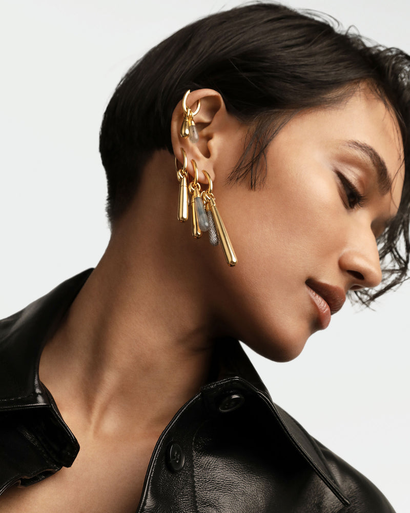 Labradorite Large Drop Pendant - 
  
    Sterling Silver / 18K Gold plating
  
