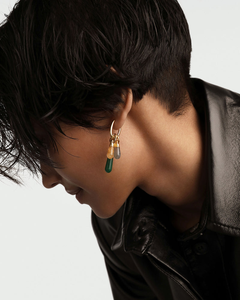 Labradorite Drop Pendant - 
  
    Sterling Silver / 18K Gold plating
  
