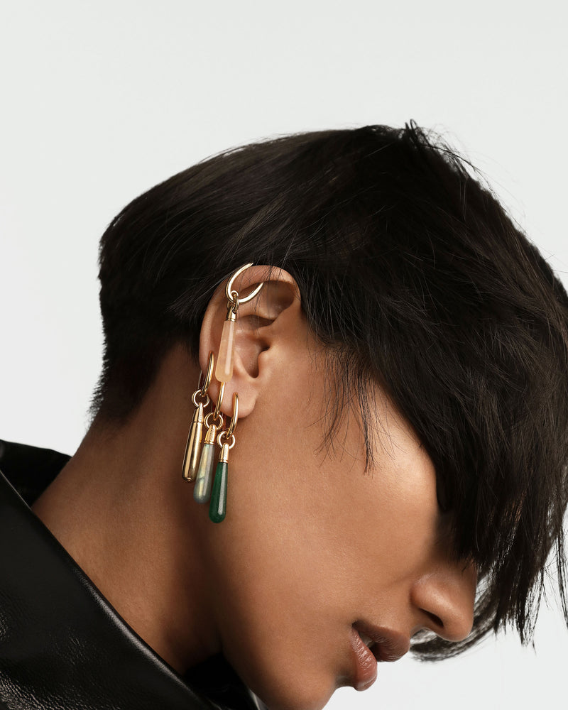 Labradorite Large Jupiter Single Hoop - 
  
    Sterling Silver / 18K Gold plating
  
