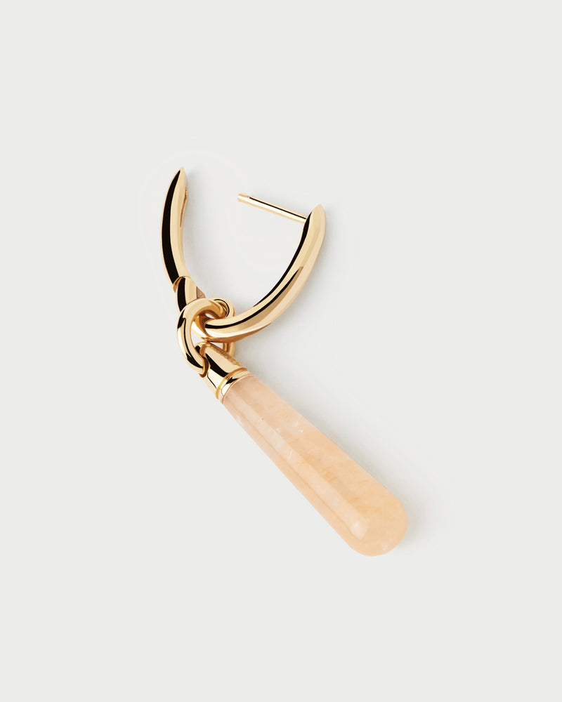 Yellow Aventurine Large Jupiter Single Hoop - 
  
    Sterling Silver / 18K Gold plating
  
