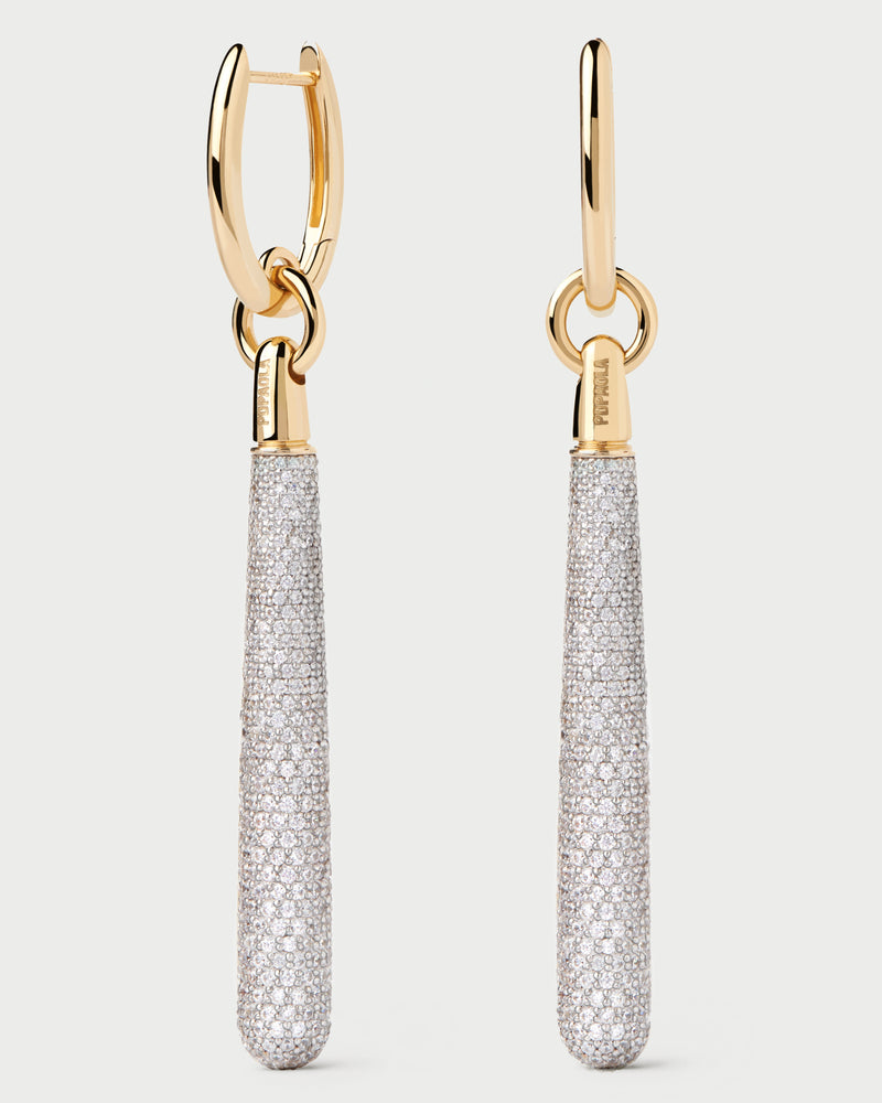 Pavé Supreme Jupiter Single Hoop - 
  
    Sterling Silver / 18K Gold plating
  
