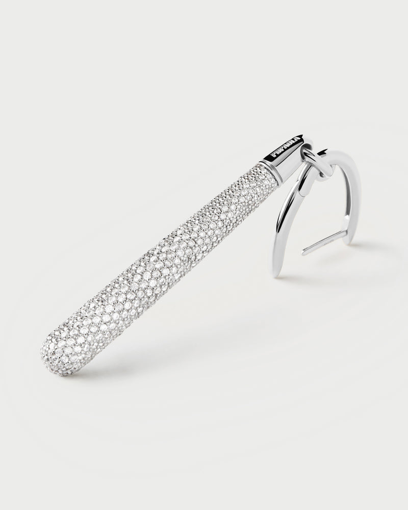 Pavé Supreme Jupiter Silver Single Hoop - 
  
    Sterling Silver
  
