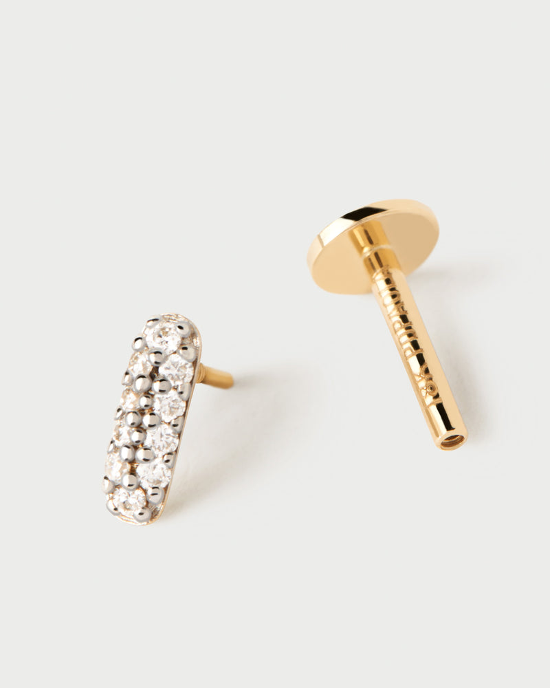 Diamonds and gold Pop single earring - 
  
    18K Gold
  
