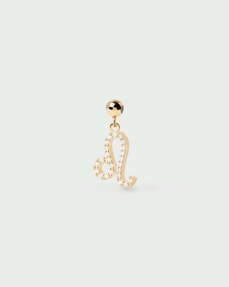 Leo astrological sign charm adorned with white zirconia to customize necklace or bracelet