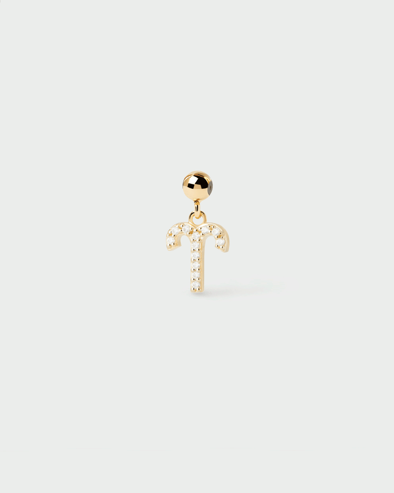 Aries zodiac sign charm adorned with white zirconia to customize necklace or bracelet