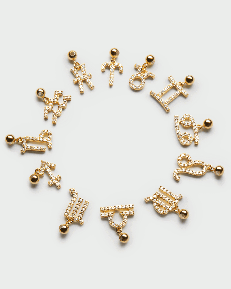 Libra astrological sign charm set with white zirconia to customize necklace or bracelet